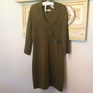 Calvin Klein olive green sweater dress
